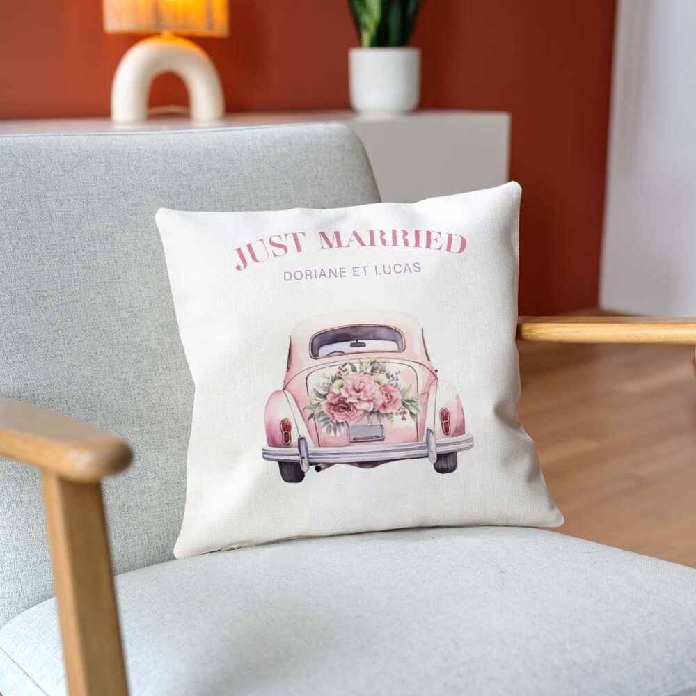 Housse de coussin personnalisée Mariage