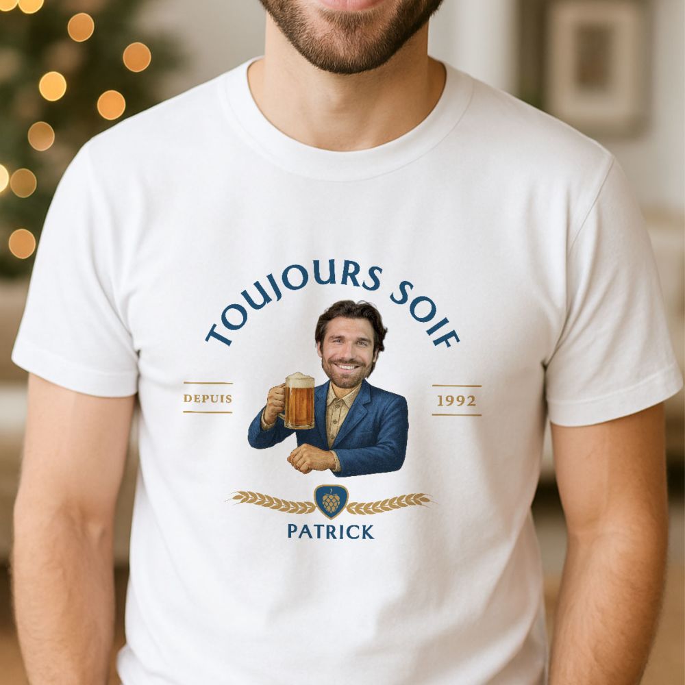 Personalisierbares T-Shirt mit Logo und Gesicht