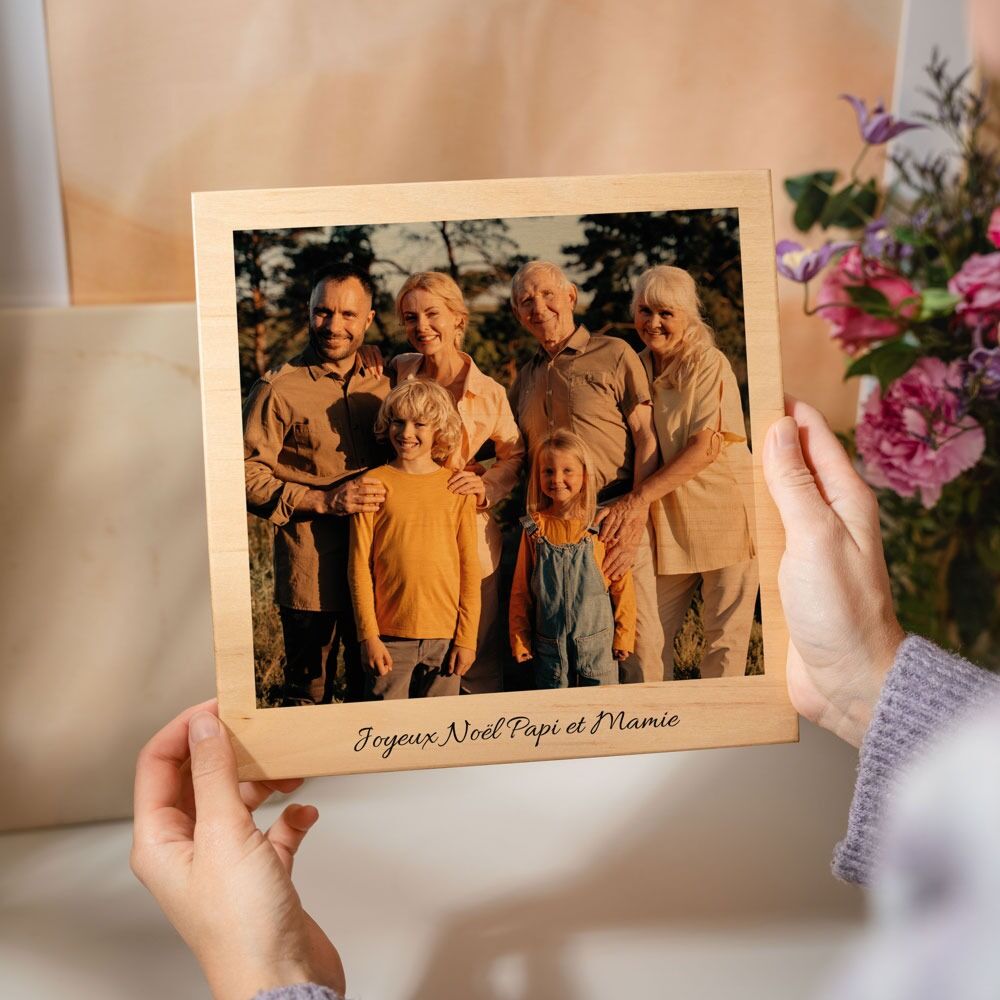 Photo sur bois personnalisée - Design Polaroid