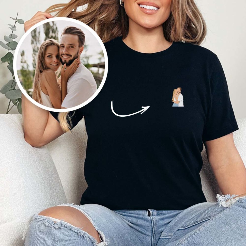 Personalisierbares T-Shirt mit kleiner KI-Illustration Personalisierbares T-Shirt mit kleiner KI-Illustration