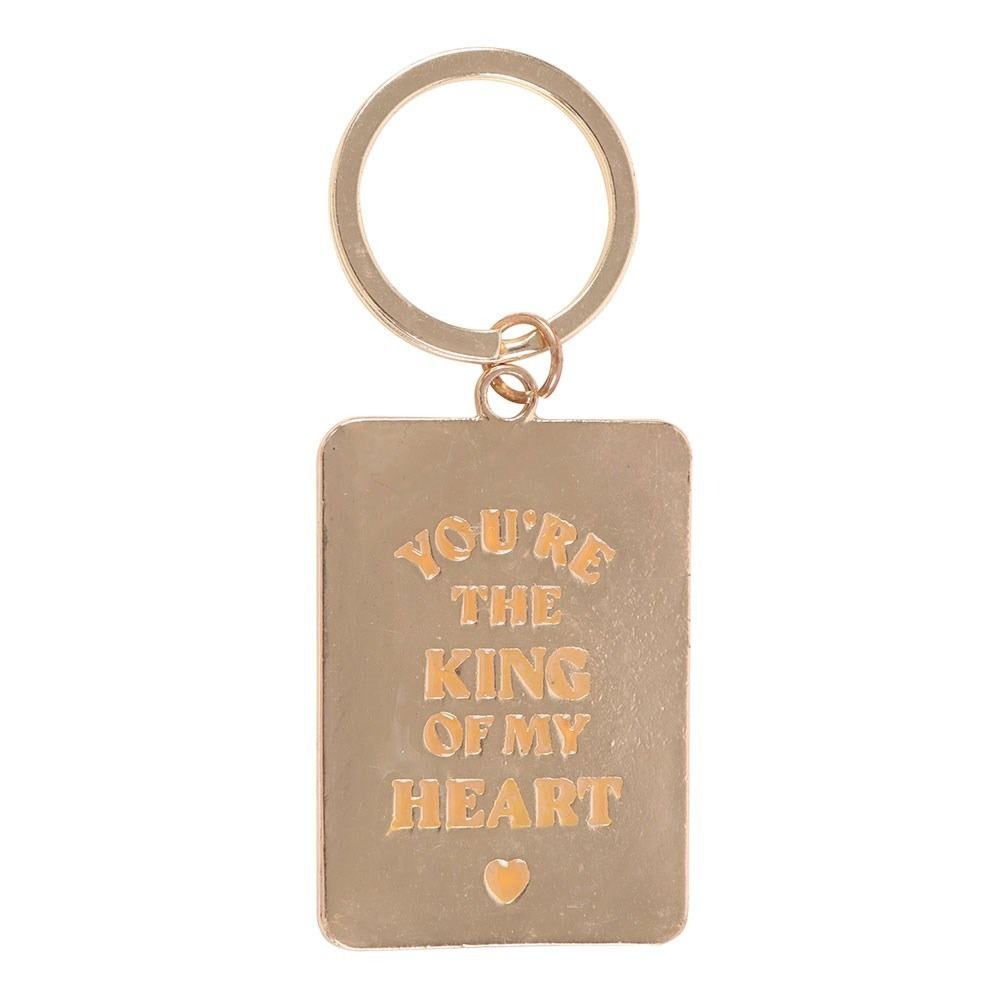Porte-clé carte « Roi de mon cœur »
