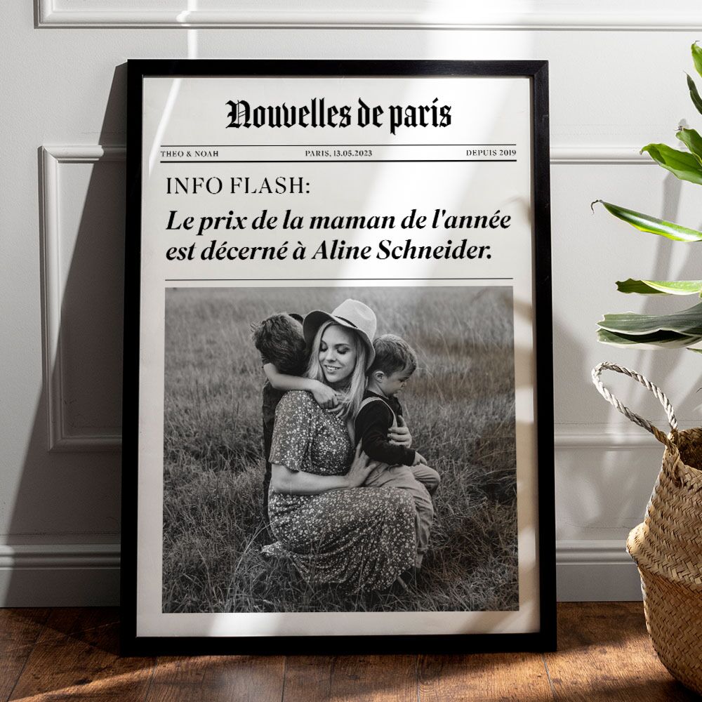 Poster personnalisé style journal