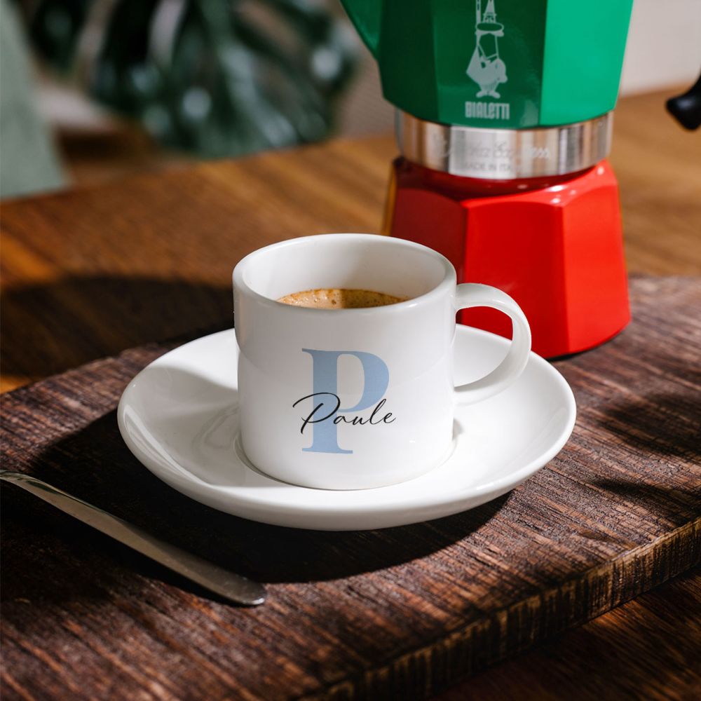 Tasse à café personnalisée 2 pièces avec monogramme