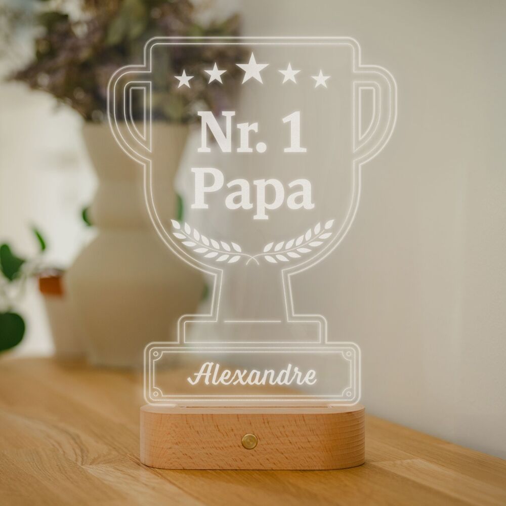 Lampe LED personnalisée Trophée avec texte