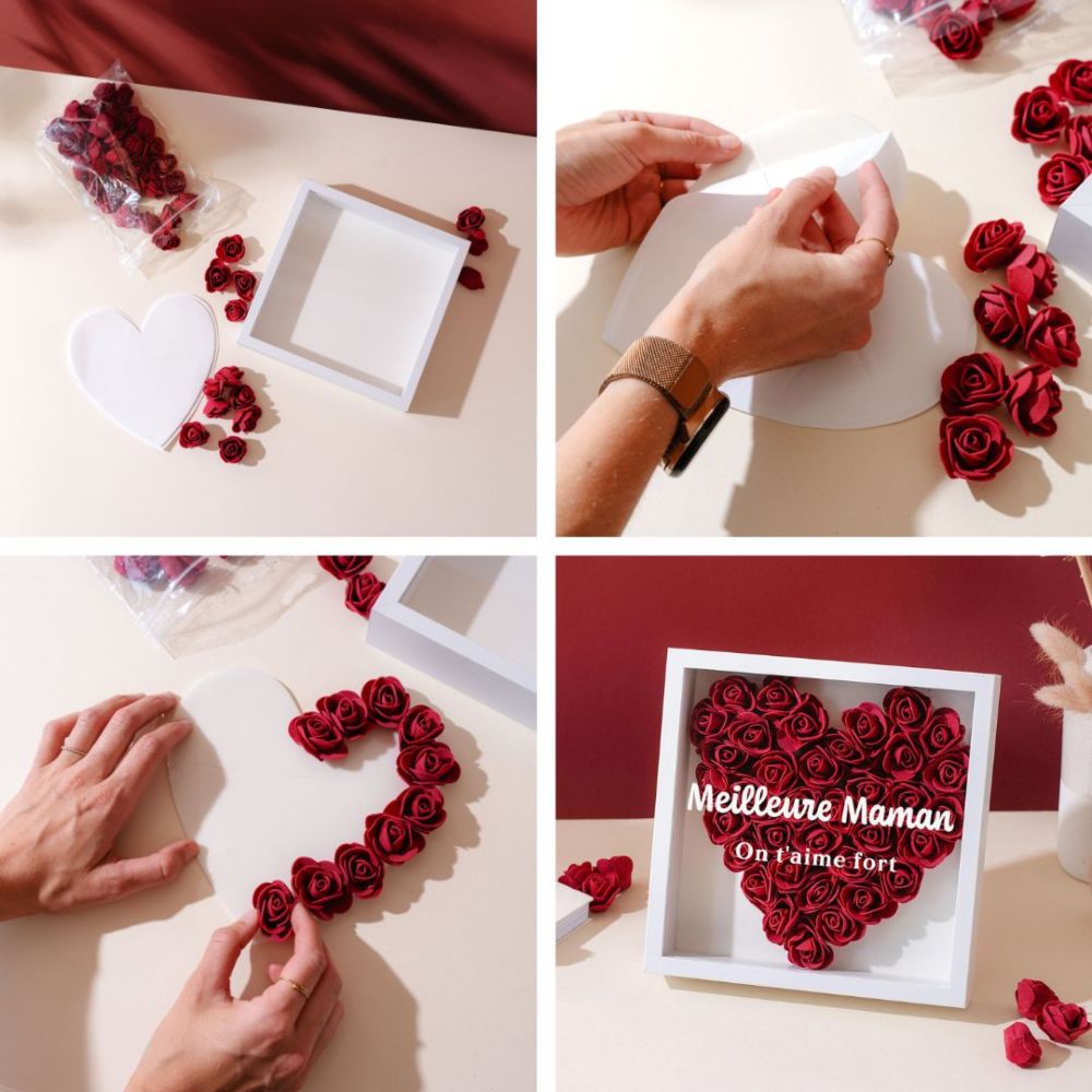 Boîte de roses personnalisée avec texte
