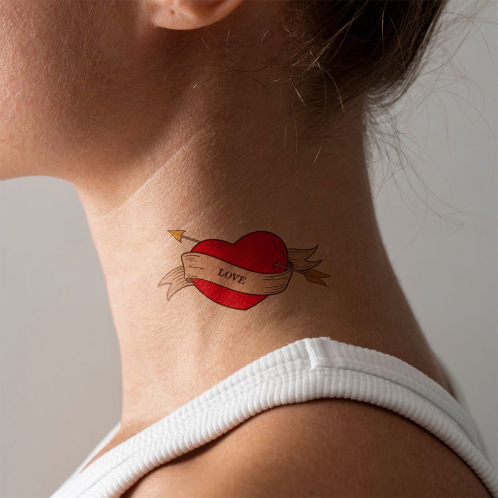 Lot de 6 tatouages personnalisés avec dessins rétros et texte