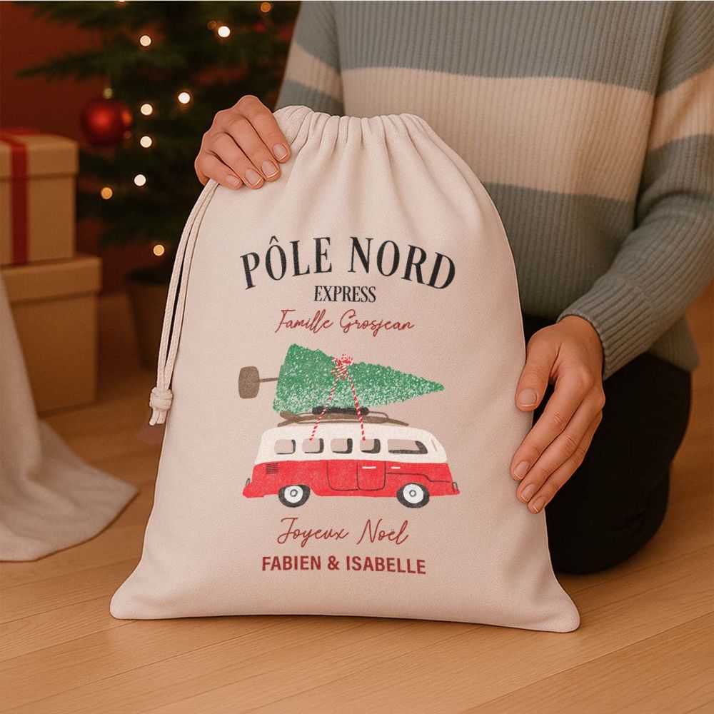 Pochon personnalisé Spécial Noël avec illustration