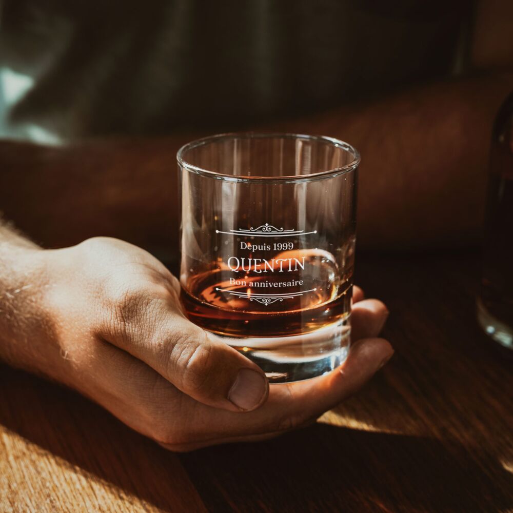 Verre à whisky personnalisé avec année de naissance