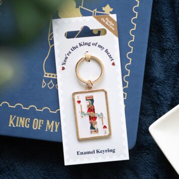 Porte-clé carte « Roi de mon cœur »