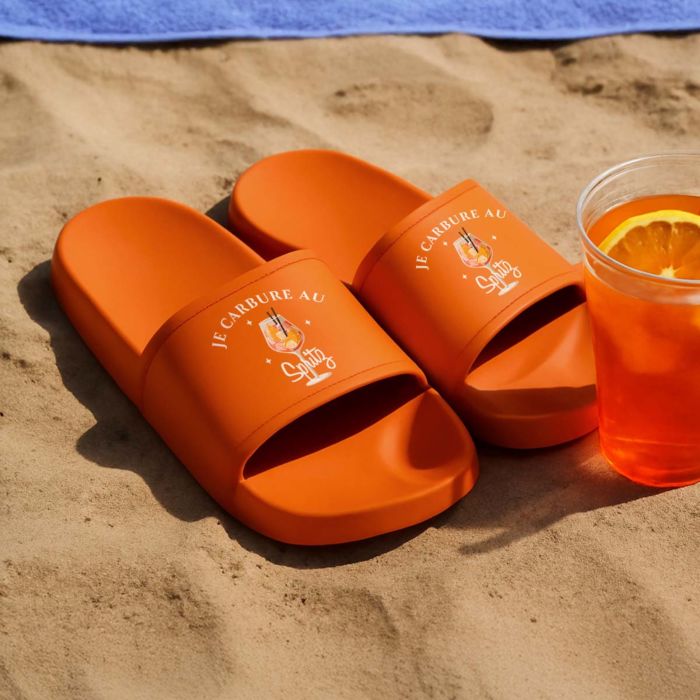 Claquettes Aperol personnalisées avec texte