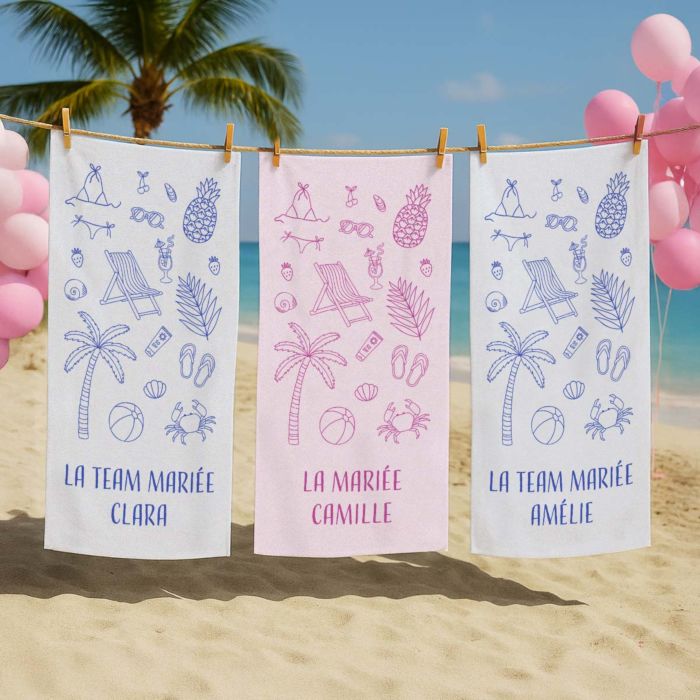 Serviette personnalisée avec pictos et texte