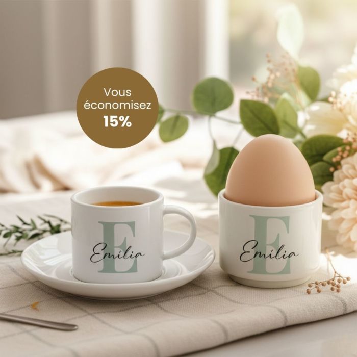 Coffret cadeau coquetiers et tasse à espresso lot de 2