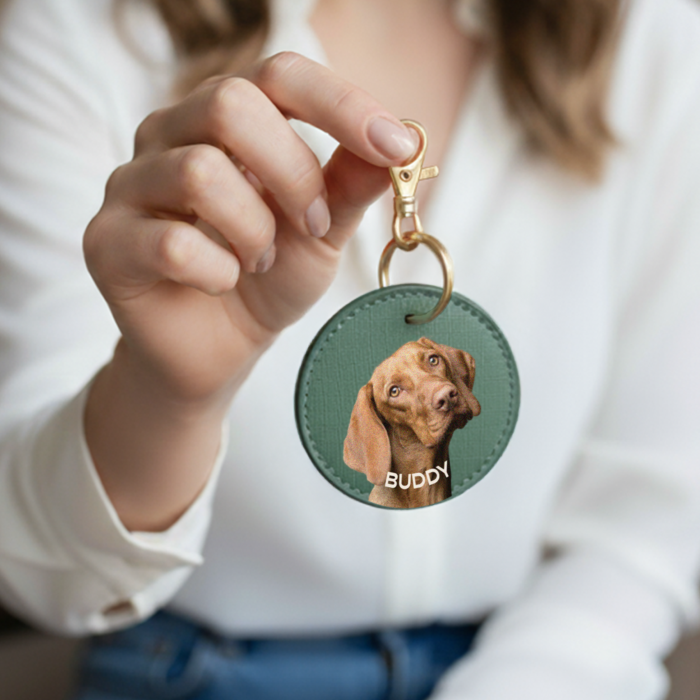 Porte-clés rond personnalisé avec votre animal de compagnie