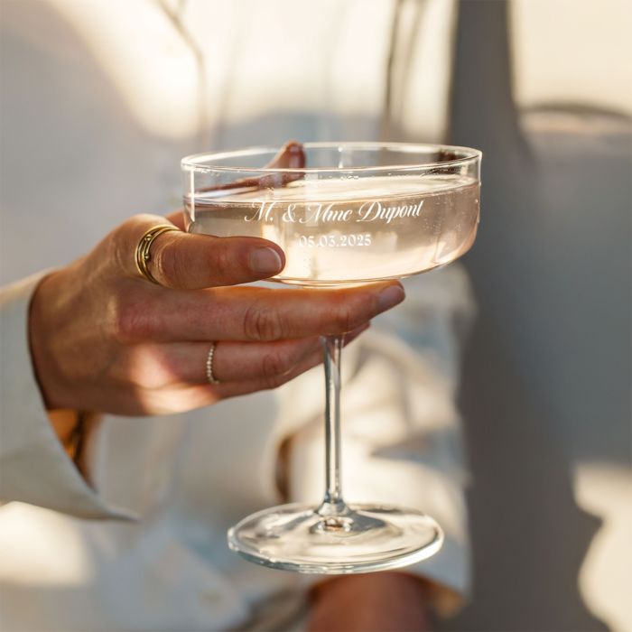 Coupe de champagne personnalisée avec texte