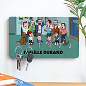 Porte-clés Mural personnalisé famille dessin animé - Illustration